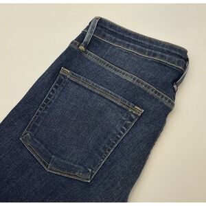 Good American Pom Pom Trim Cropped Flare Jeans Women 10/30 Blue